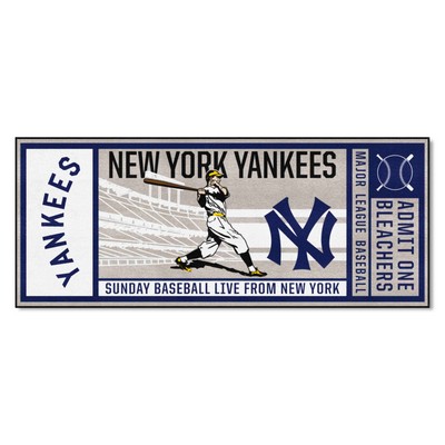 Fan Mats  LLC New York Yankees Ticket Runner Retro Gray