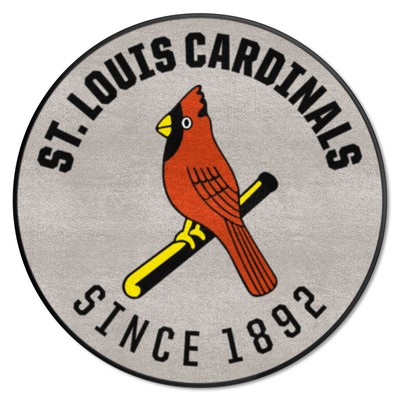 Fan Mats  LLC St. Louis Cardinals Roundel Rug - 27in. Diameter Gray