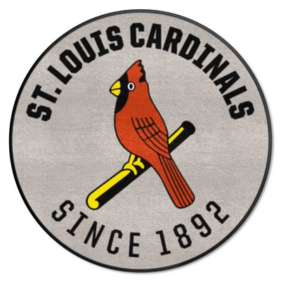 Fan Mats  LLC St. Louis Cardinals Roundel Mat Retro Gray