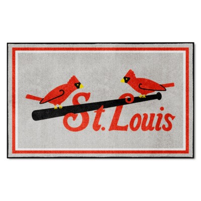 Fan Mats  LLC St. Louis Cardinals 4ft. x 6ft. Plush Area Rug Gray