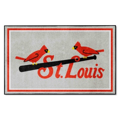 Fan Mats  LLC St. Louis Cardinals 4x6 Rug Retro Gray