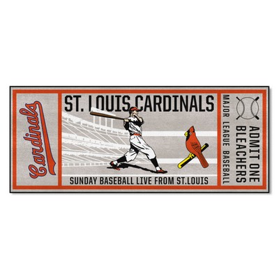 Fan Mats  LLC St. Louis Cardinals Ticket Runner Rug - 30in. x 72in. Gray