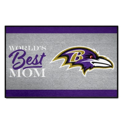 Fan Mats  LLC Baltimore Ravens Worlds Best Mom Starter Mat Accent Rug - 19in. x 30in. Purple