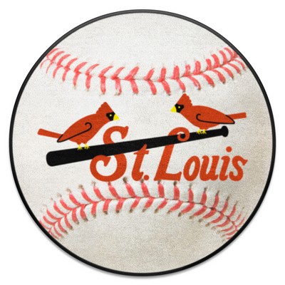 Fan Mats  LLC St. Louis Cardinals Baseball Rug - 27in. Diameter White
