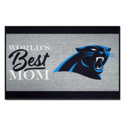 Fan Mats  LLC Carolina Panthers Worlds Best Mom Starter Mat Accent Rug - 19in. x 30in. Black