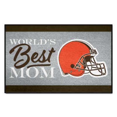 Fan Mats  LLC Cleveland Browns Worlds Best Mom Starter Mat Accent Rug - 19in. x 30in. Brown