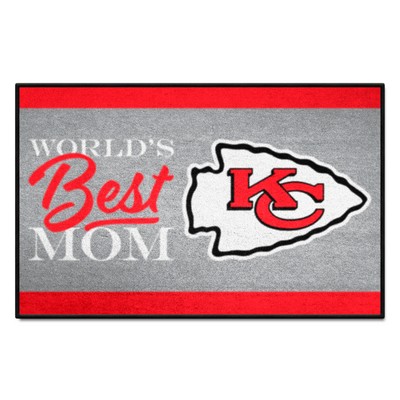 Fan Mats  LLC Kansas City Chiefs Worlds Best Mom Starter Mat Accent Rug - 19in. x 30in. Red
