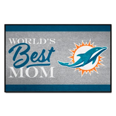 Fan Mats  LLC Miami Dolphins Worlds Best Mom Starter Mat Accent Rug - 19in. x 30in. Teal