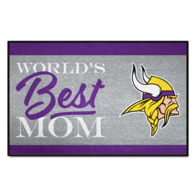 Fan Mats  LLC Minnesota Vikings Worlds Best Mom Starter Mat Accent Rug - 19in. x 30in. Purple