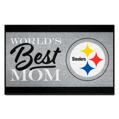 Fan Mats  LLC Pittsburgh Steelers Worlds Best Mom Starter Mat Accent Rug - 19in. x 30in. Black