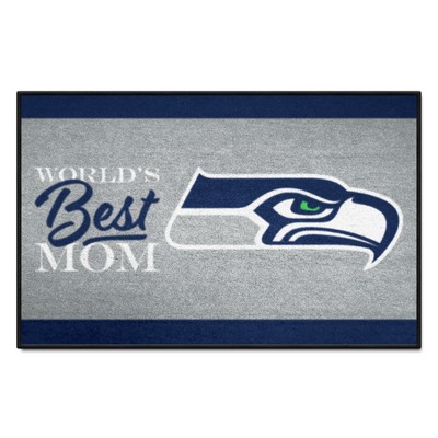 Fan Mats  LLC Seattle Seahawks Worlds Best Mom Starter Mat Accent Rug - 19in. x 30in. Blue
