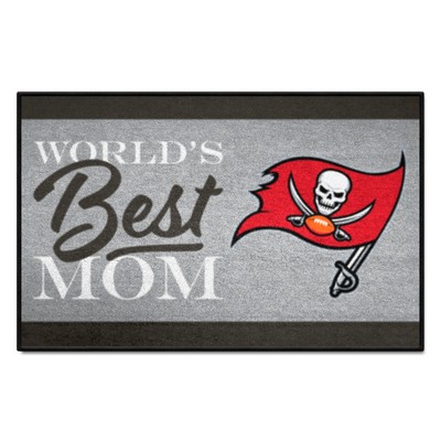Fan Mats  LLC Tampa Bay Buccaneers Worlds Best Mom Starter Mat Accent Rug - 19in. x 30in. Gray