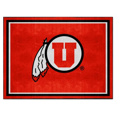Fan Mats  LLC Utah Utes 8x10 Rug Red