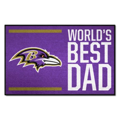 Fan Mats  LLC Baltimore Ravens Starter Mat Accent Rug - 19in. x 30in. Worlds Best Dad Starter Mat Purple