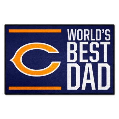 Fan Mats  LLC Chicago Bears Starter Mat Accent Rug - 19in. x 30in. Worlds Best Dad Starter Mat Navy