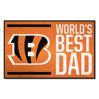 Fan Mats  LLC Cincinnati Bengals Starter Mat Accent Rug - 19in. x 30in. Worlds Best Dad Starter Mat Orange