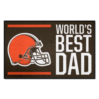 Fan Mats  LLC Cleveland Browns Starter Mat Accent Rug - 19in. x 30in. Worlds Best Dad Starter Mat Brown
