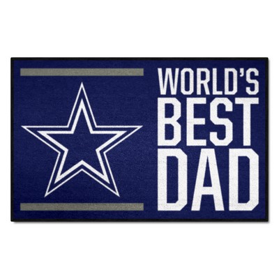 Fan Mats  LLC Dallas Cowboys Starter Mat Accent Rug - 19in. x 30in. Worlds Best Dad Starter Mat Navy