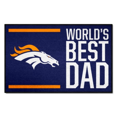 Fan Mats  LLC Denver Broncos Starter Mat Accent Rug - 19in. x 30in. Worlds Best Dad Starter Mat Navy