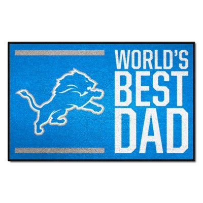 Fan Mats  LLC Detroit Lions Starter Mat Accent Rug - 19in. x 30in. Worlds Best Dad Starter Mat Blue