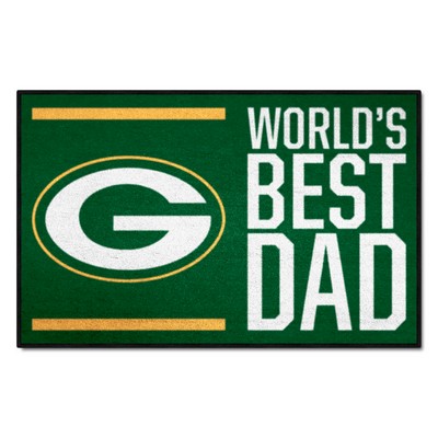 Fan Mats  LLC Green Bay Packers Starter Mat Accent Rug - 19in. x 30in. Worlds Best Dad Starter Mat Green
