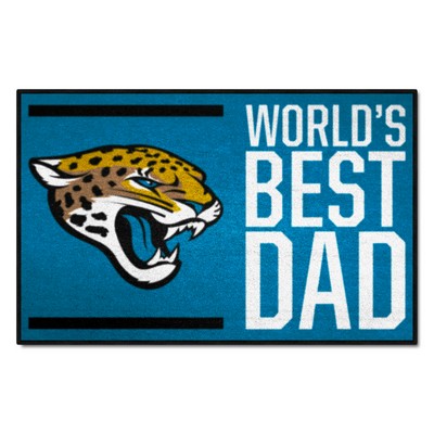 Fan Mats  LLC Jacksonville Jaguars Starter Mat Accent Rug - 19in. x 30in. Worlds Best Dad Starter Mat Black