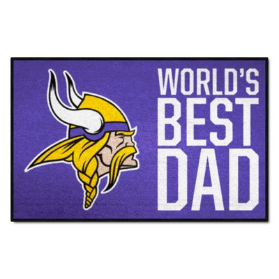 Fan Mats  LLC Minnesota Vikings Starter Mat Accent Rug - 19in. x 30in. Worlds Best Dad Starter Mat Purple
