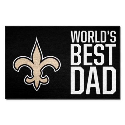 Fan Mats  LLC New Orleans Saints Starter Mat Accent Rug - 19in. x 30in. Worlds Best Dad Starter Mat Black