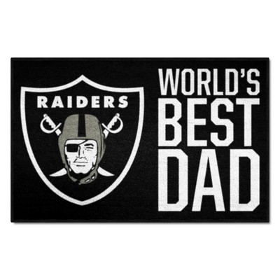 Fan Mats  LLC Las Vegas Raiders Starter Mat Accent Rug - 19in. x 30in. Worlds Best Dad Starter Mat Black