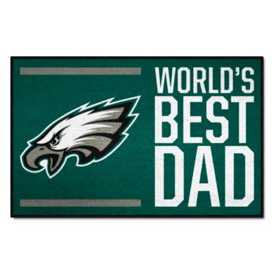 Fan Mats  LLC Philadelphia Eagles Starter Mat Accent Rug - 19in. x 30in. Worlds Best Dad Starter Mat Green
