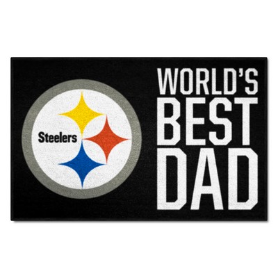 Fan Mats  LLC Pittsburgh Steelers Starter Mat Accent Rug - 19in. x 30in. Worlds Best Dad Starter Mat Black