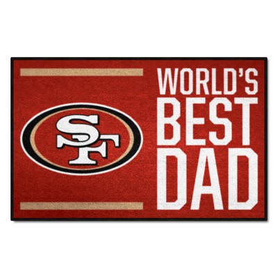 Fan Mats  LLC San Francisco 49ers Starter Mat Accent Rug - 19in. x 30in. Worlds Best Dad Starter Mat Red