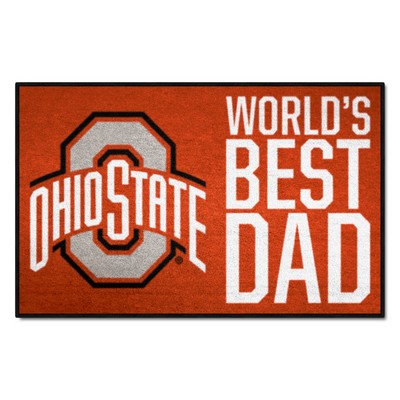 Fan Mats  LLC Ohio State Buckeyes Starter Mat Accent Rug - 19in. x 30in. Worlds Best Dad Starter Mat Red