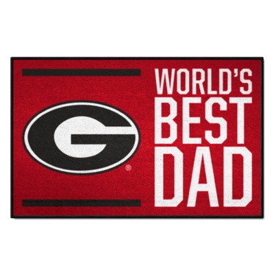 Fan Mats  LLC Georgia Bulldogs Starter Mat Accent Rug - 19in. x 30in. Worlds Best Dad Starter Mat Red