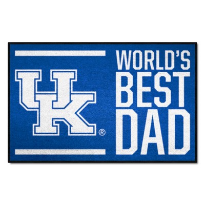 Fan Mats  LLC Kentucky Wildcats Starter Mat Accent Rug - 19in. x 30in. Worlds Best Dad Starter Mat Blue