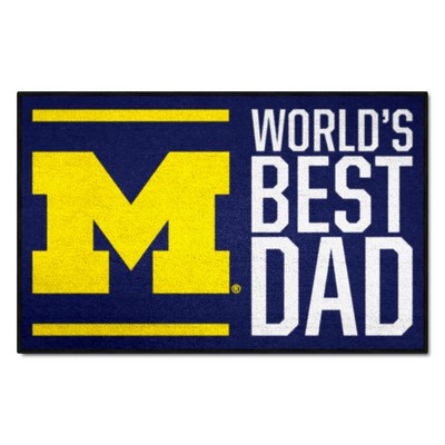 Fan Mats  LLC Michigan Wolverines Starter Mat Accent Rug - 19in. x 30in. Worlds Best Dad Starter Mat Navy