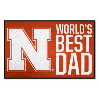 Fan Mats  LLC Nebraska Cornhuskers Starter Mat Accent Rug - 19in. x 30in. Worlds Best Dad Starter Mat Red