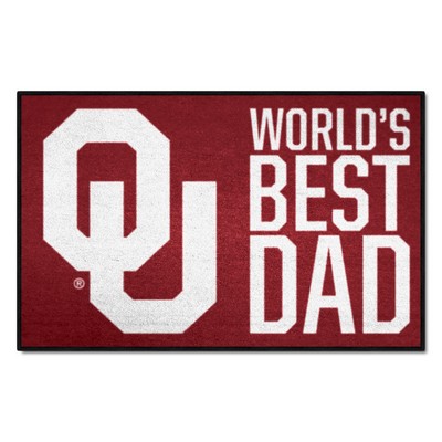 Fan Mats  LLC Oklahoma Sooners Starter Mat Accent Rug - 19in. x 30in. Worlds Best Dad Starter Mat Crimson