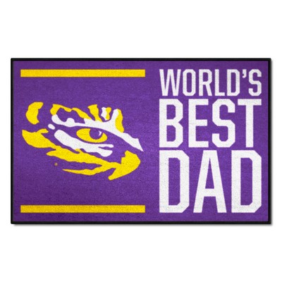 Fan Mats  LLC LSU Tigers Starter Mat Accent Rug - 19in. x 30in. Worlds Best Dad Starter Mat Purple