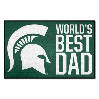 Fan Mats  LLC Michigan State Spartans Starter Mat Accent Rug - 19in. x 30in. Worlds Best Dad Starter Mat Green