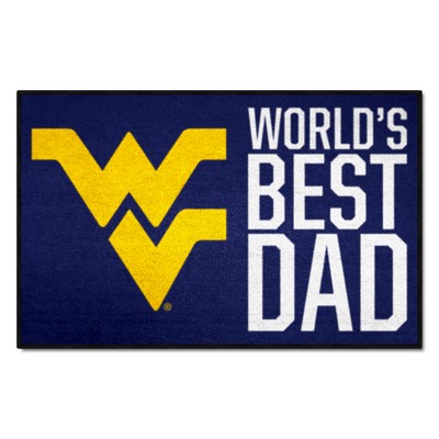 Fan Mats  LLC West Virginia Mountaineers Starter Mat Accent Rug - 19in. x 30in. Worlds Best Dad Starter Mat Blue