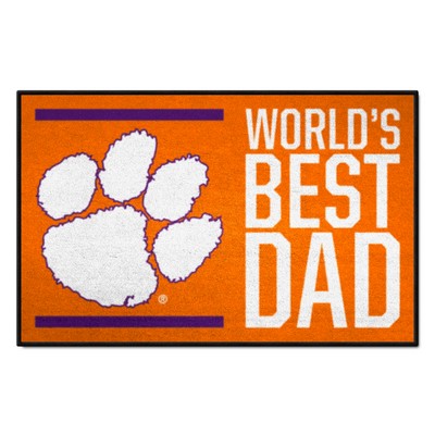 Fan Mats  LLC Clemson Tigers Starter Mat Accent Rug - 19in. x 30in. Worlds Best Dad Starter Mat Orange