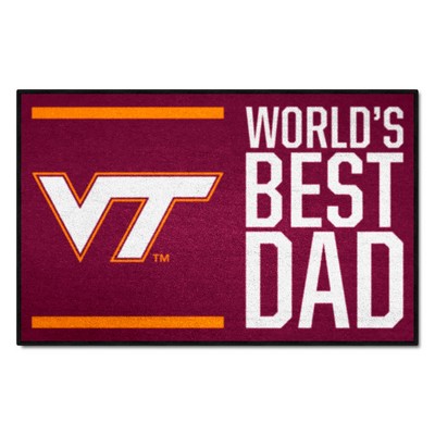 Fan Mats  LLC Virginia Tech Hokies Starter Mat Accent Rug - 19in. x 30in. Worlds Best Dad Starter Mat Maroon