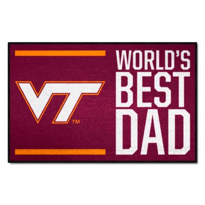 Fan Mats  LLC Virginia Tech Hokies Starter Mat World's Best Dad Maroon