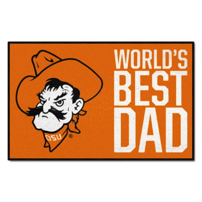 Fan Mats  LLC Oklahoma State Cowboys Starter Mat Accent Rug - 19in. x 30in. Worlds Best Dad Starter Mat Black