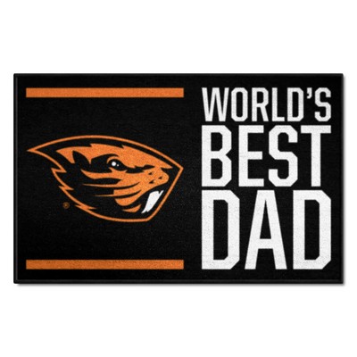 Fan Mats  LLC Oregon State Beavers Starter Mat Accent Rug - 19in. x 30in. Worlds Best Dad Starter Mat Black