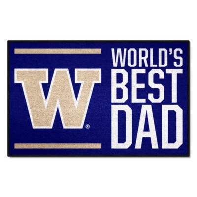 Fan Mats  LLC Washington Huskies Starter Mat Accent Rug - 19in. x 30in. Worlds Best Dad Starter Mat Purple