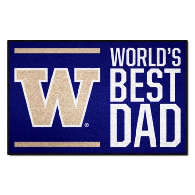 Fan Mats  LLC Washington Huskies Starter Mat World's Best Dad Purple
