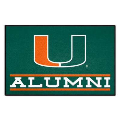 Fan Mats  LLC Miami Hurricanes Starter Mat Alumni Green