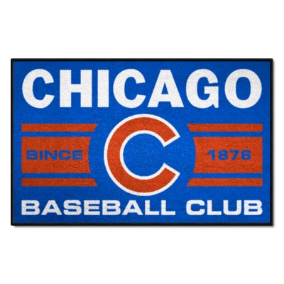 Fan Mats  LLC Chicago Cubs Starter Mat Accent Rug - 19in. x 30in., Uniform Design Blue